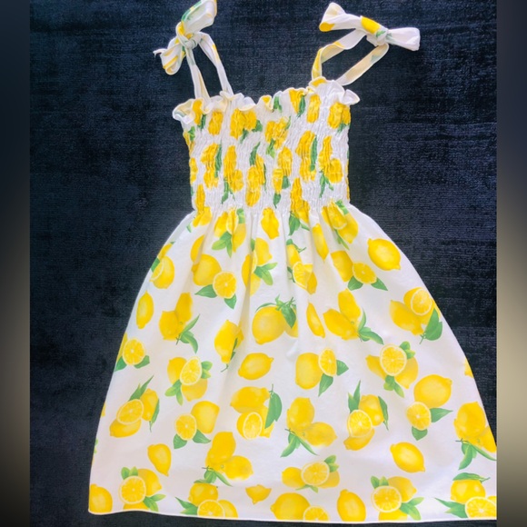 M Made In Italy Other - Lemon Print Kids Dress - White and Yellow